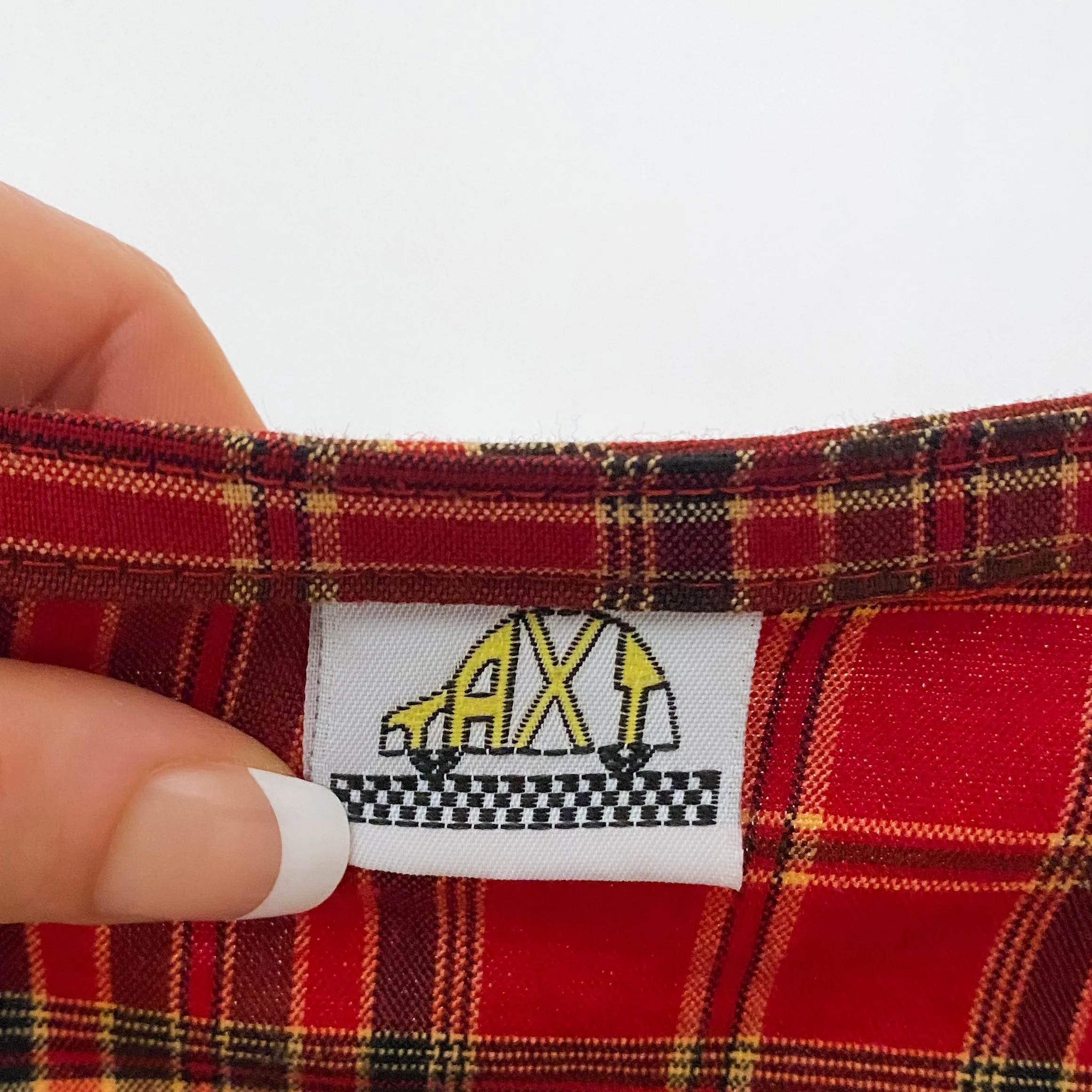 90's Red Plaid Pleated Mini Skirt