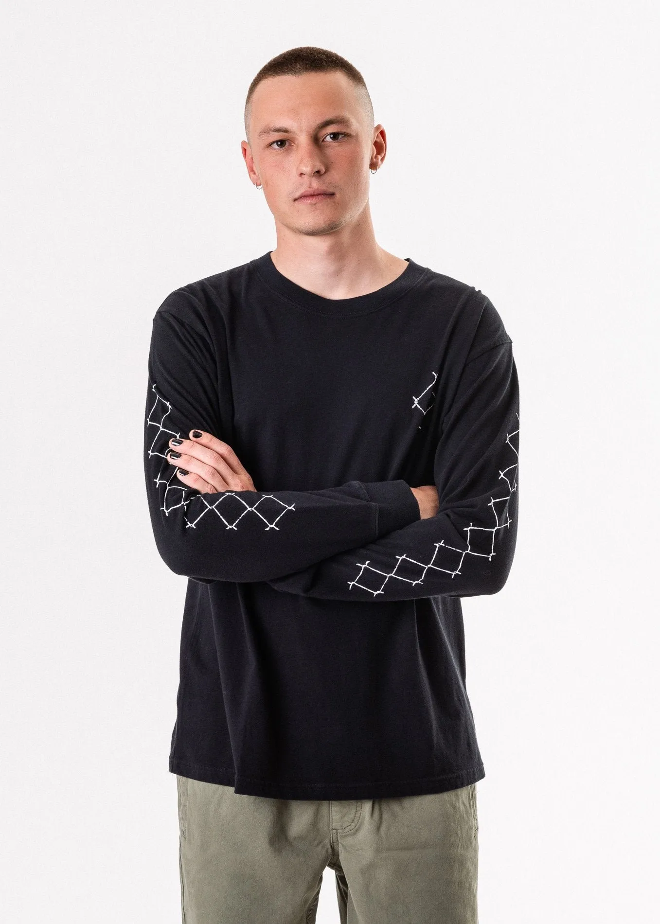Afends Mens Get Free - Retro Fit Long Sleeve Tee
