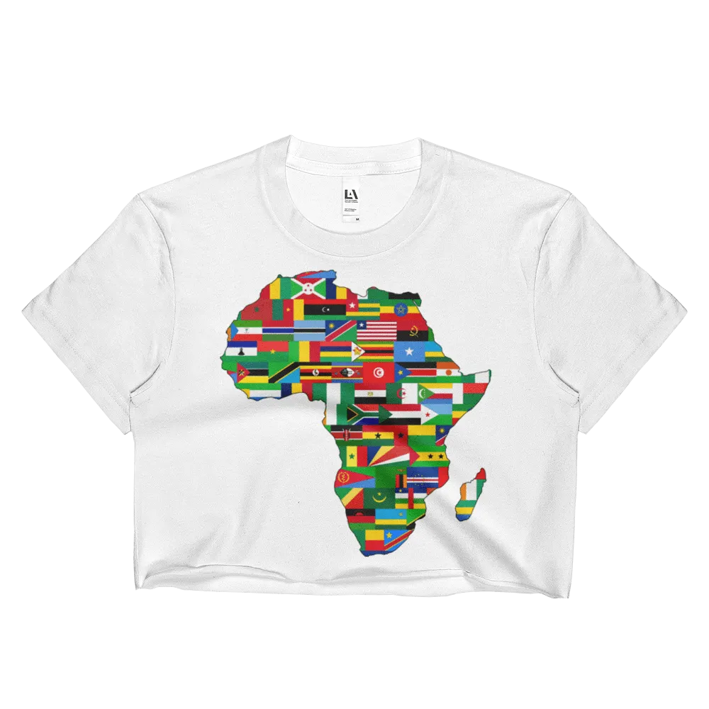 African Flags Ladies Crop Top