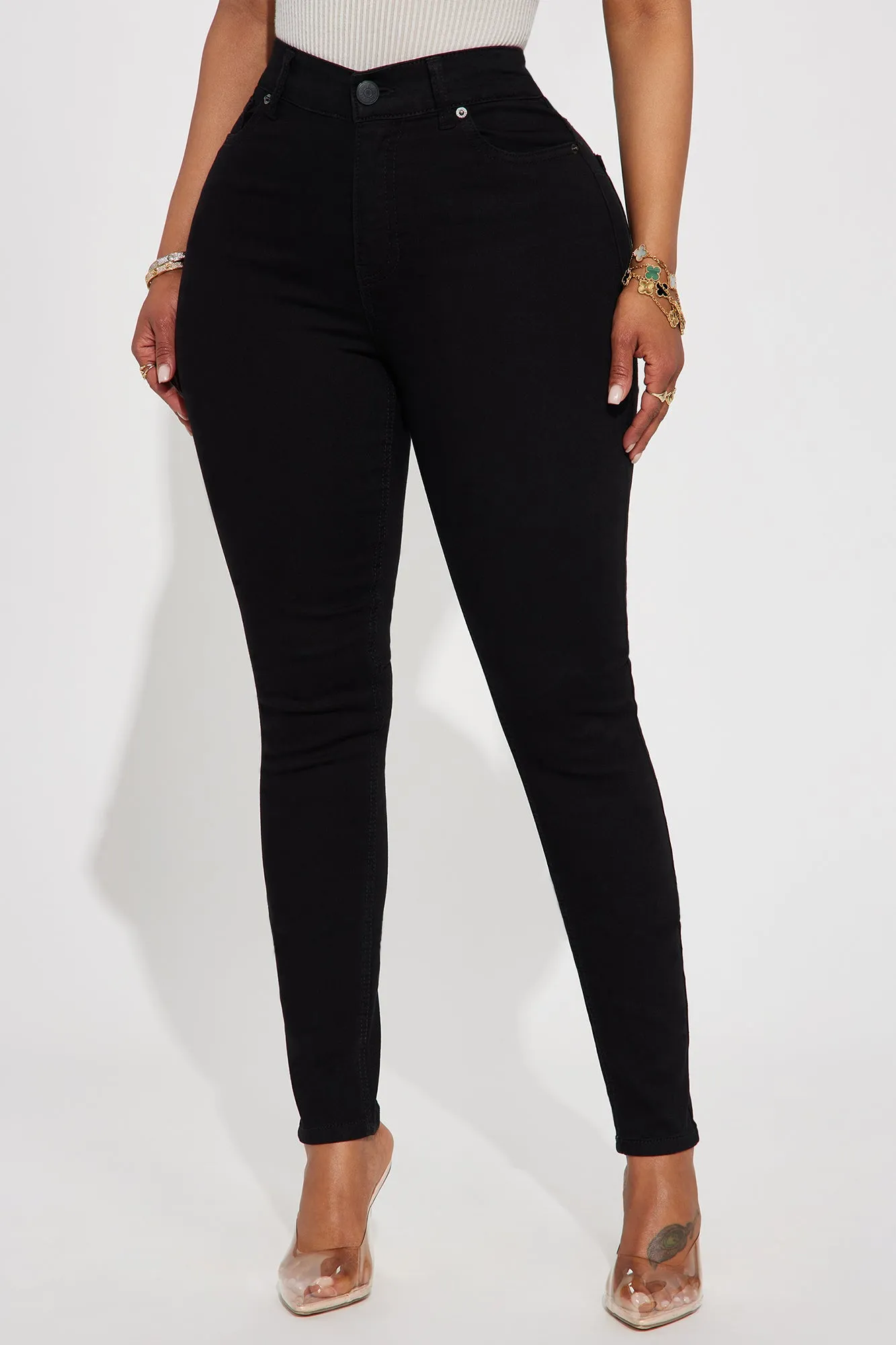 Always Involved Booty Lifting Stretch Skinny Jeans - Black