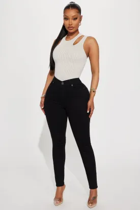 Always Involved Booty Lifting Stretch Skinny Jeans - Black