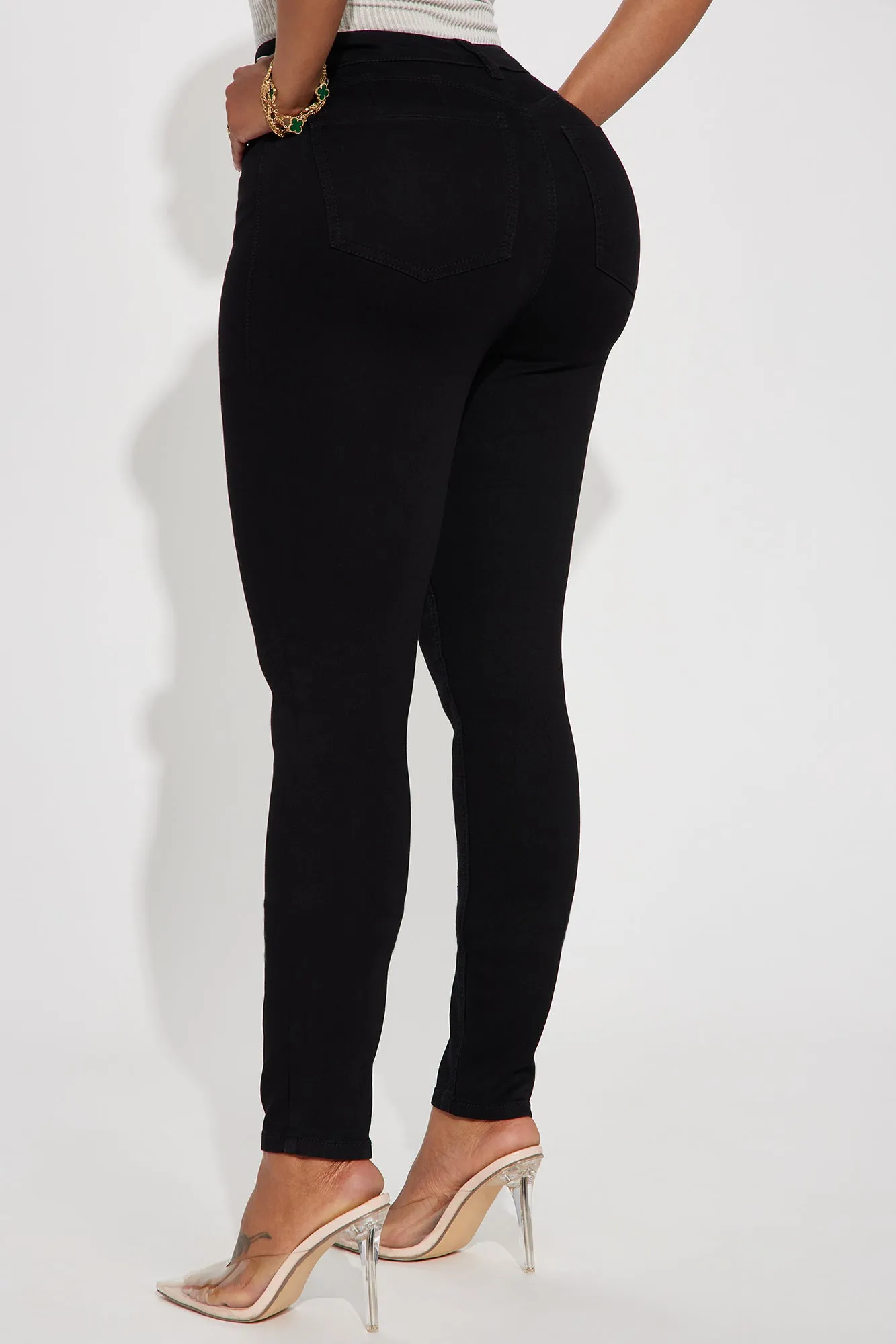 Always Involved Booty Lifting Stretch Skinny Jeans - Black