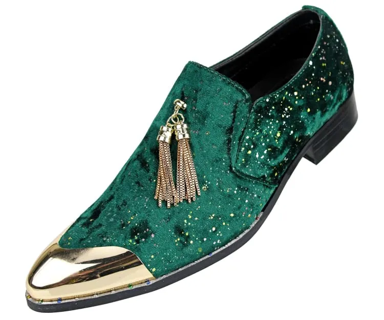 Amali Chaz Green Men's Velvet Smoking Slipper