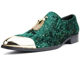 Amali Chaz Green Men's Velvet Smoking Slipper