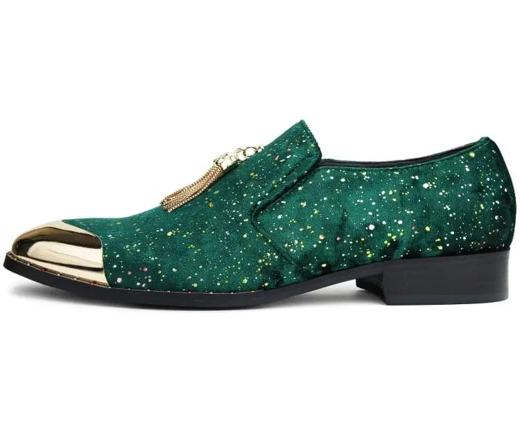 Amali Chaz Green Men's Velvet Smoking Slipper
