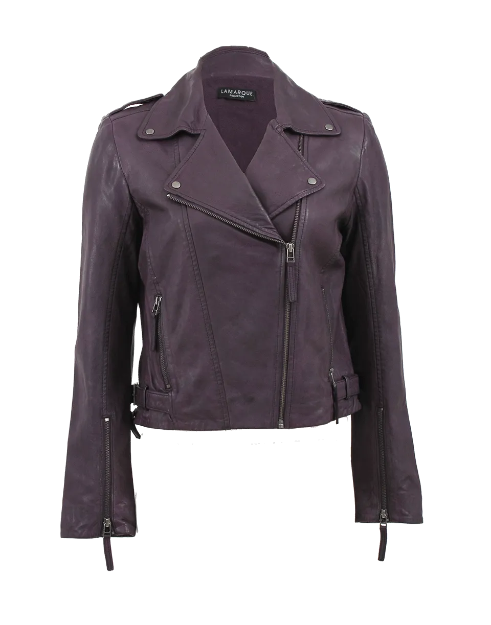 Asymmetrical Zip Leather Jacket