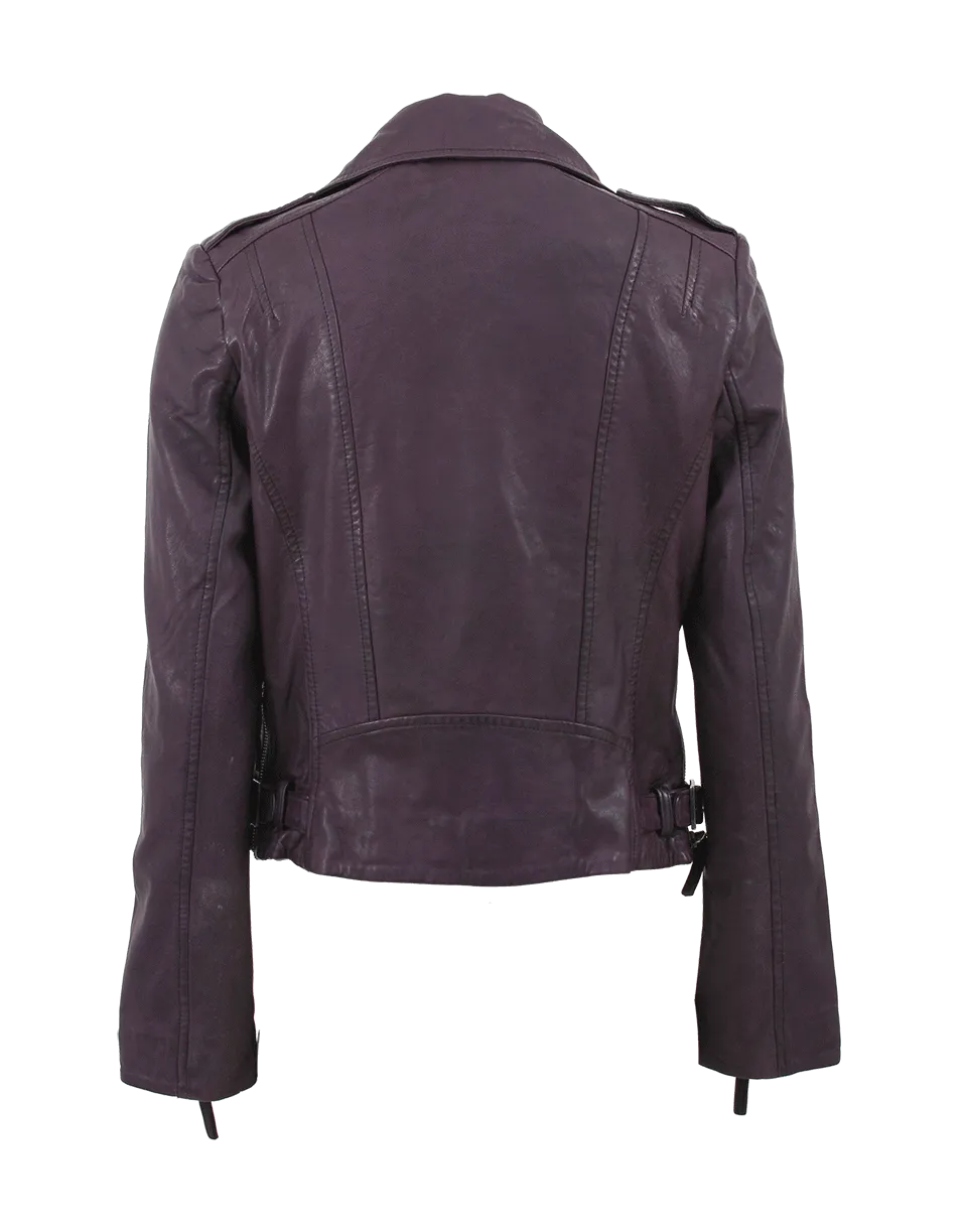 Asymmetrical Zip Leather Jacket