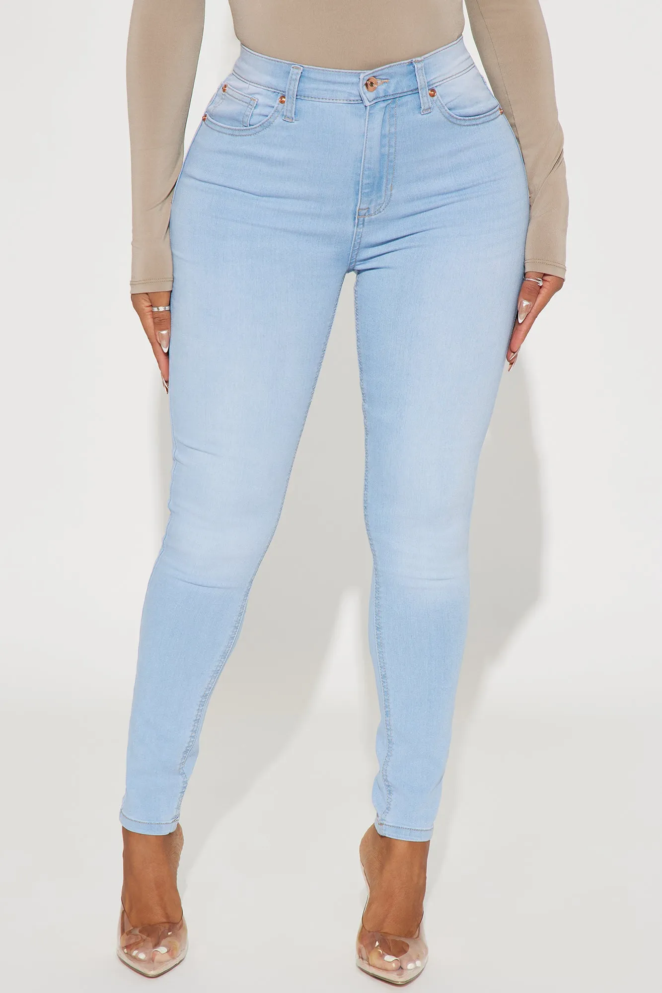 Ava Stretch Skinny Jeans - Light Wash