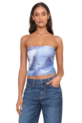 Azula Denim Print Top