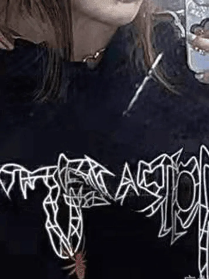 Back To School Sonicelife Unisex Loose Fit Spiderweb Graphic Hoodie