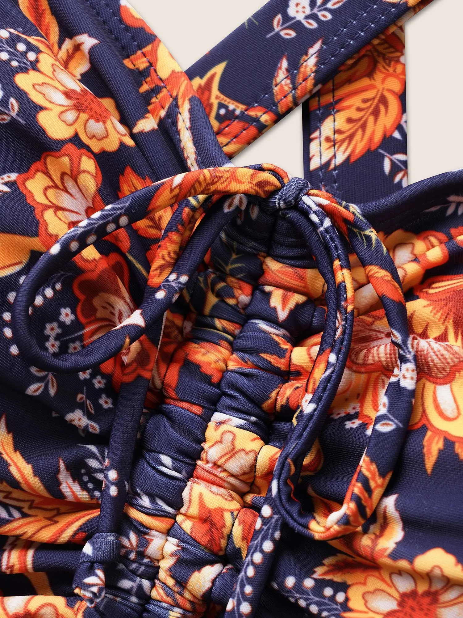 Bandana Print Knotted Asymmetrical Hem Swim Dress