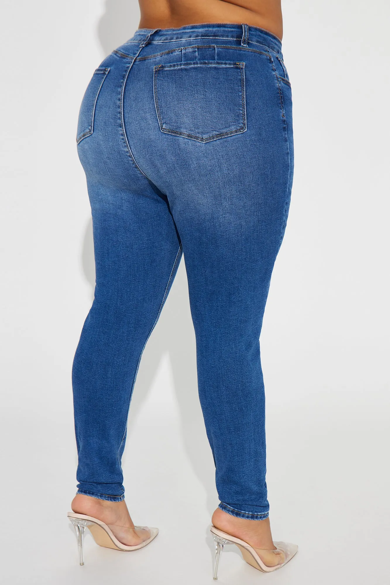 Bea Ripped Booty Lifter Skinny Jeans - Medium Wash