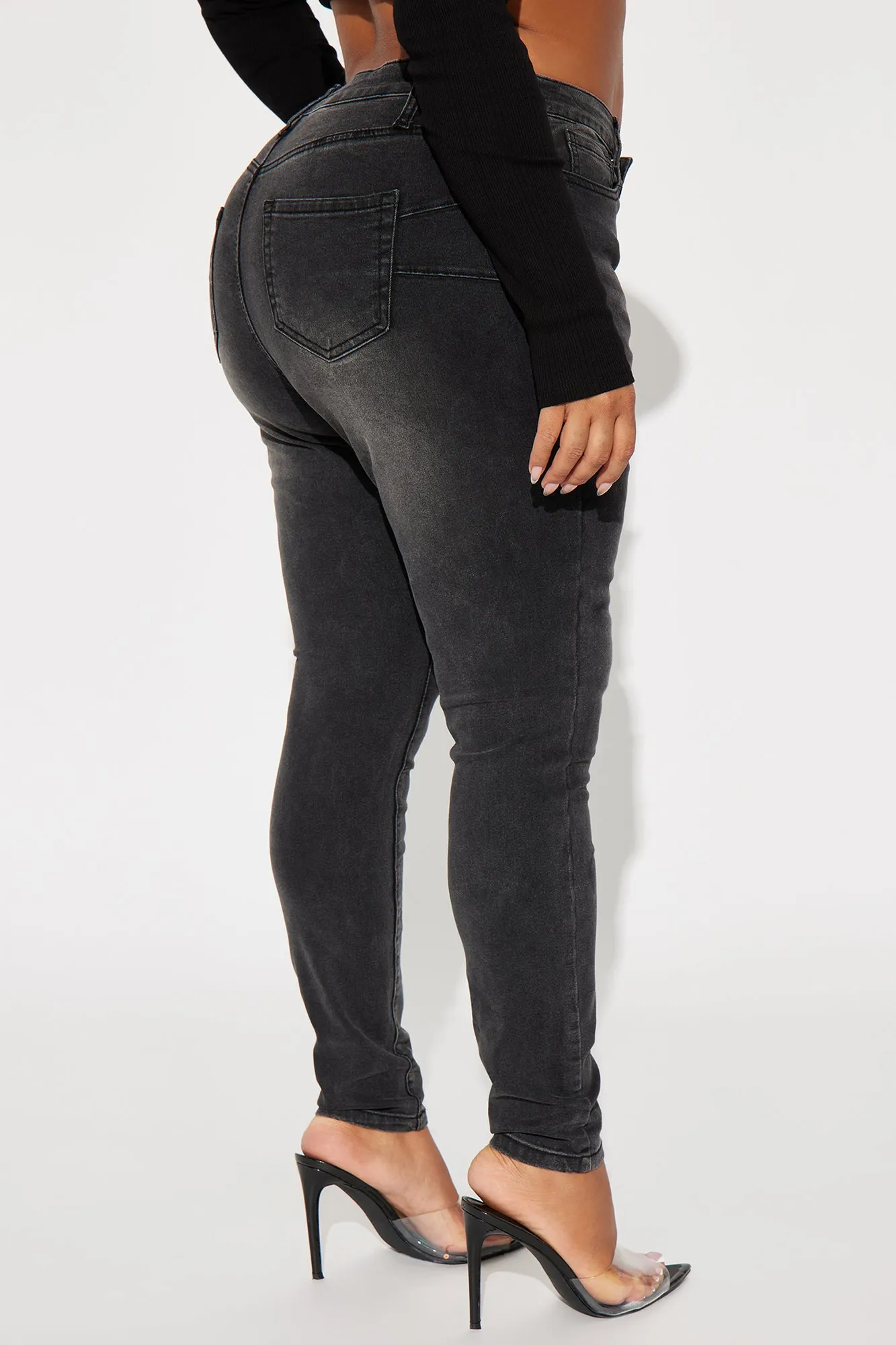 Beautiful Things Stretch Booty Lifting Skinny Jeans - Black