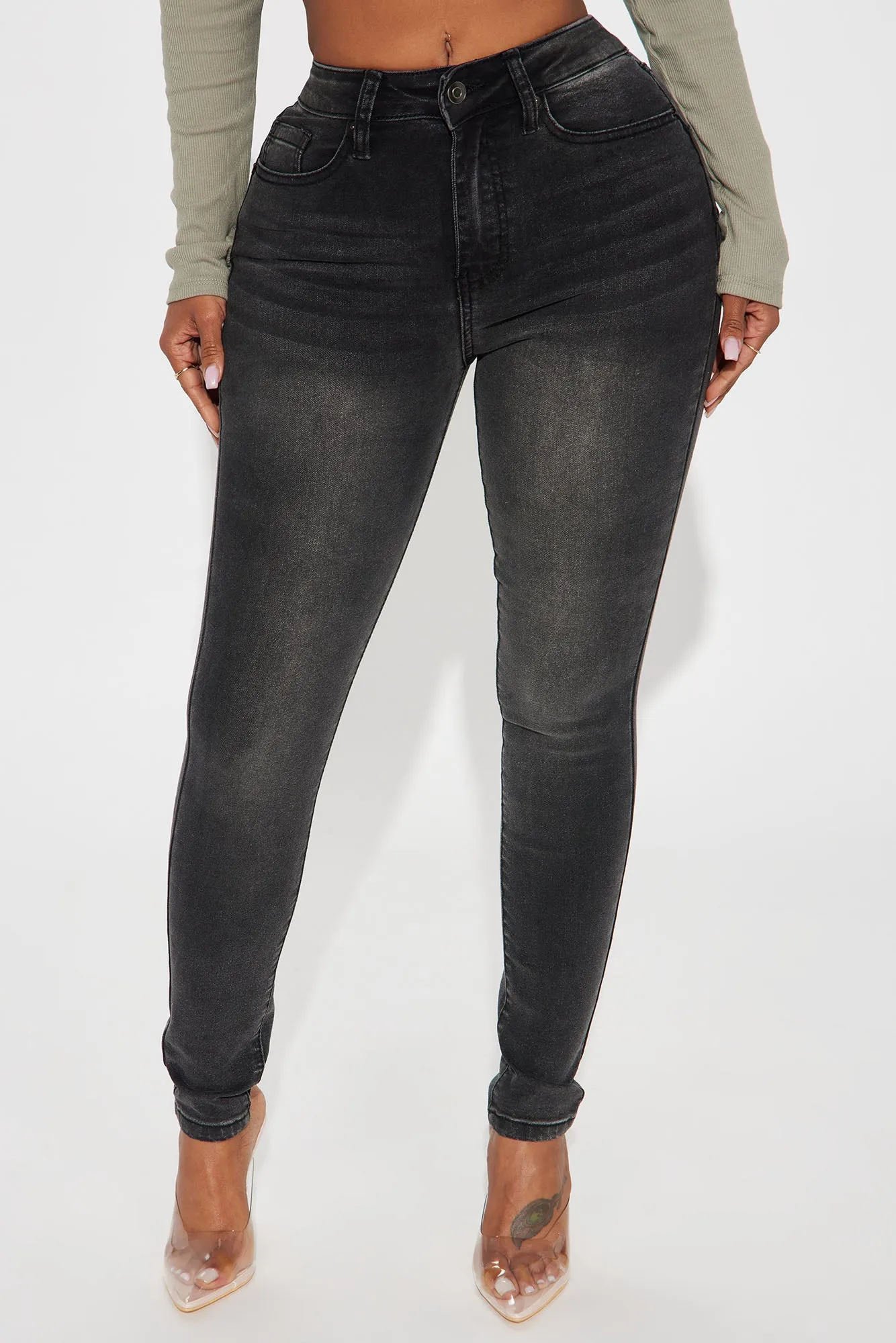 Beautiful Things Stretch Booty Lifting Skinny Jeans - Black
