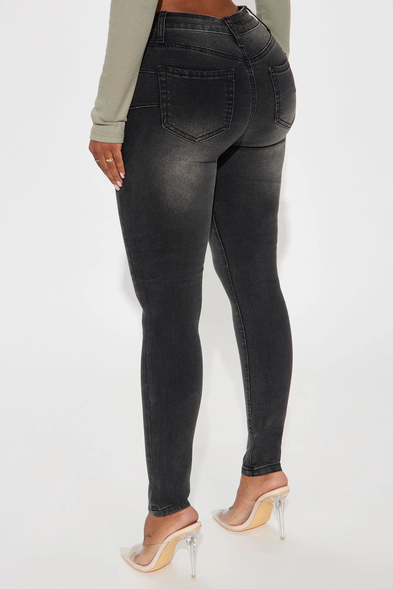 Beautiful Things Stretch Booty Lifting Skinny Jeans - Black