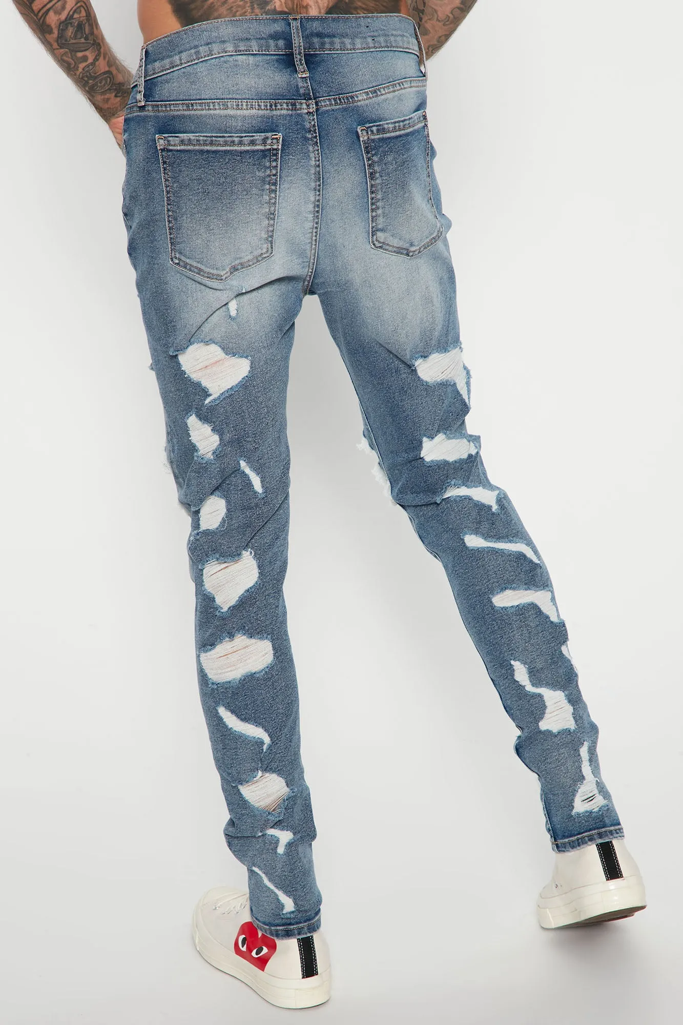 Big Energy Ripped Skinny Jeans - Medium Wash