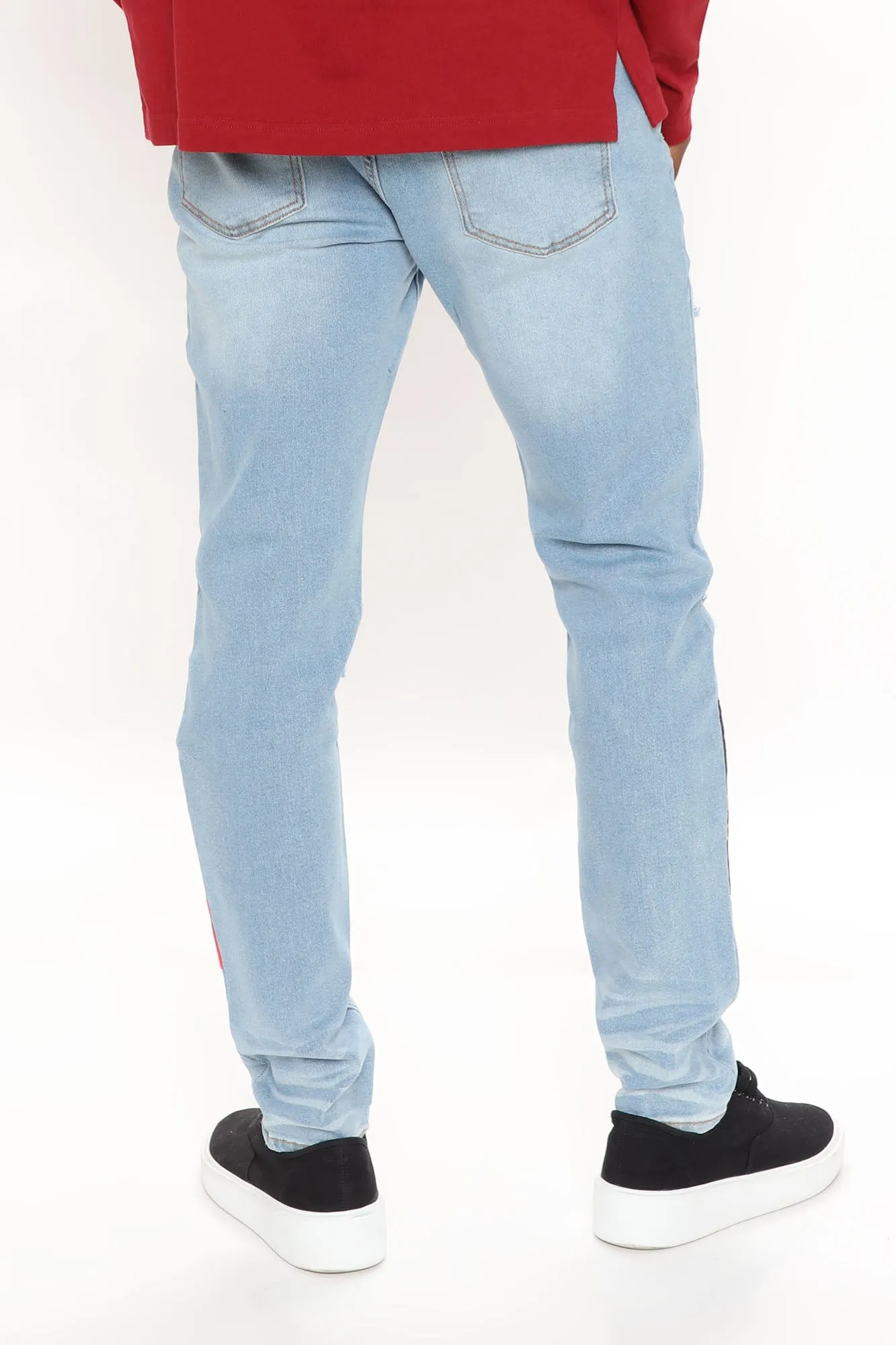 Big Time Patchwork Skinny Jeans - Medium Wash