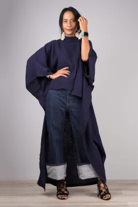 Blue Cotton Gauze Kaftan top