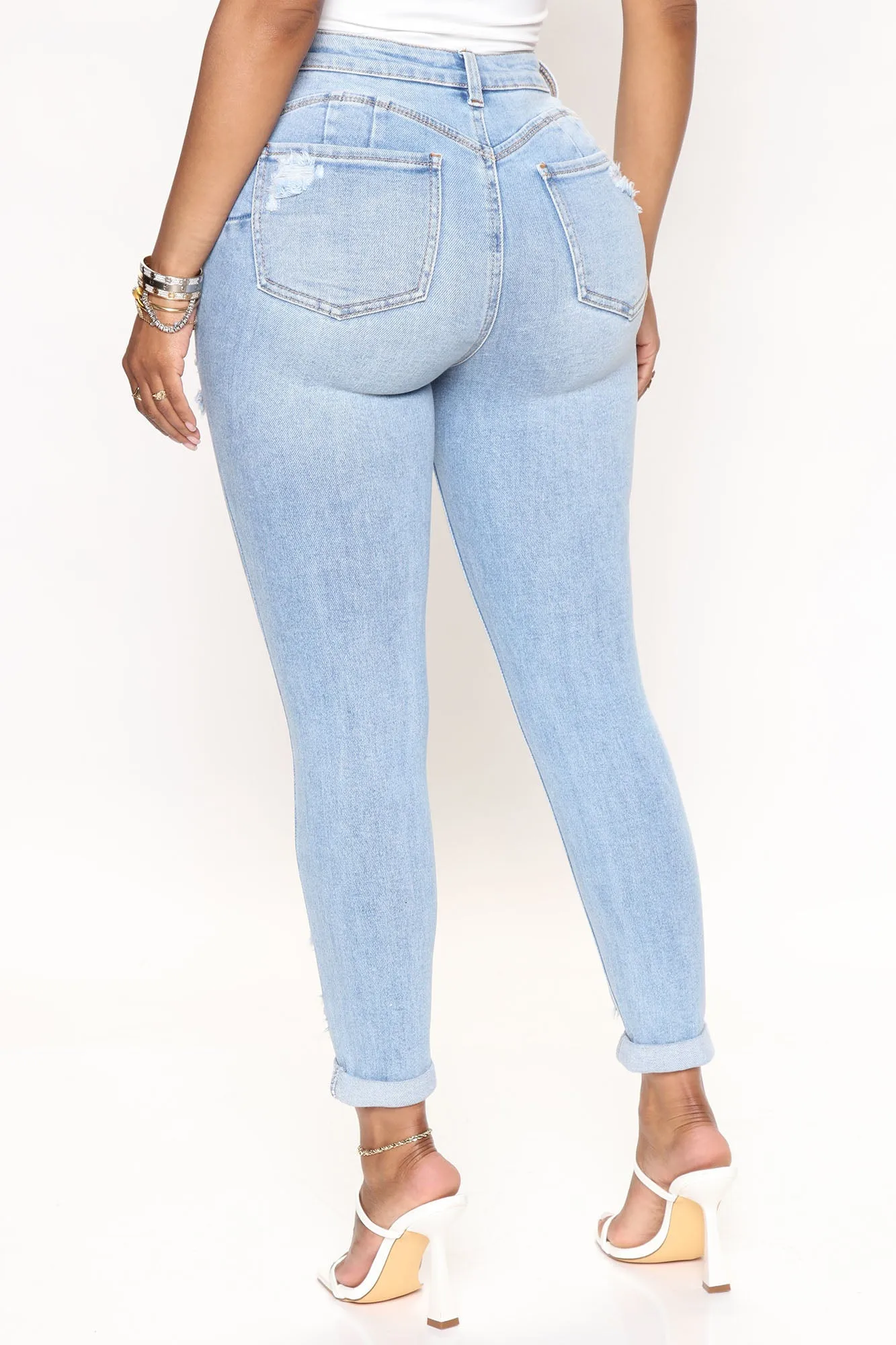 Bodacious Booty Lifter Skinny Jeans - Light Blue Wash