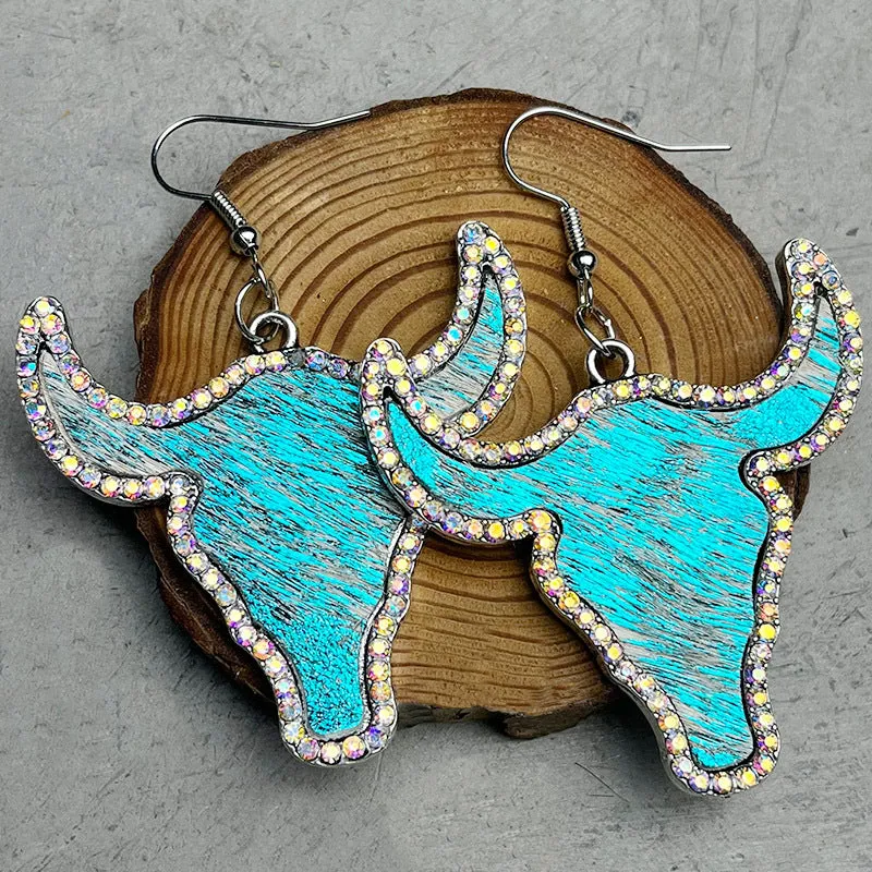 Bold and Blingin': Rhinestone Bull Earrings for a Fearless Style