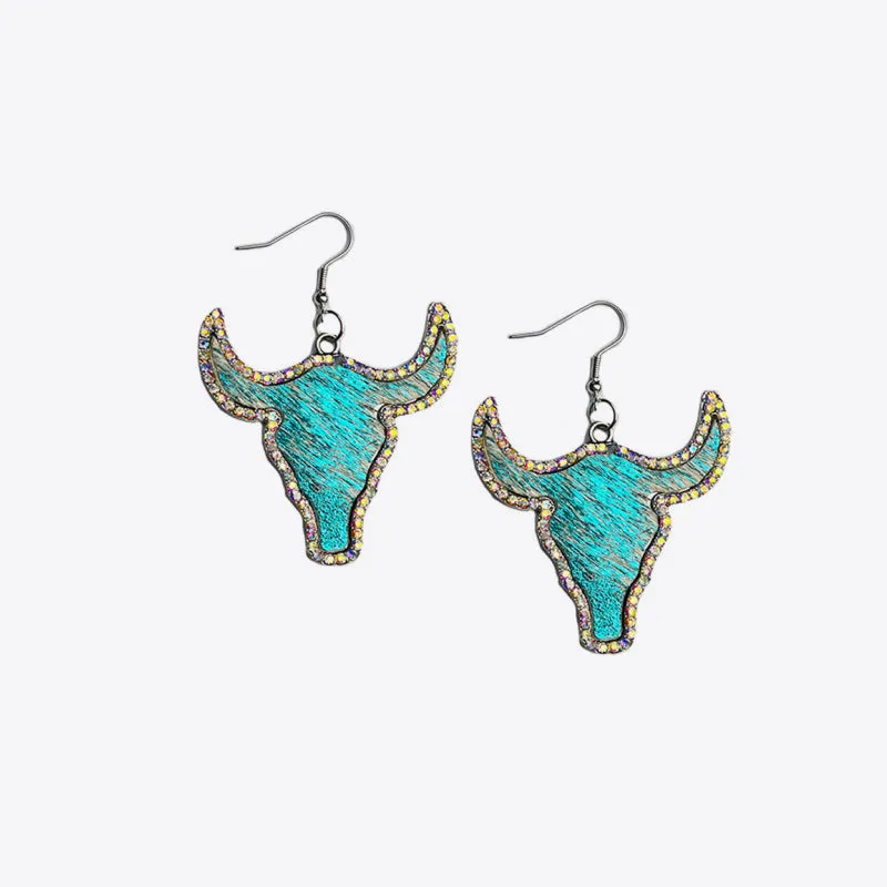 Bold and Blingin': Rhinestone Bull Earrings for a Fearless Style