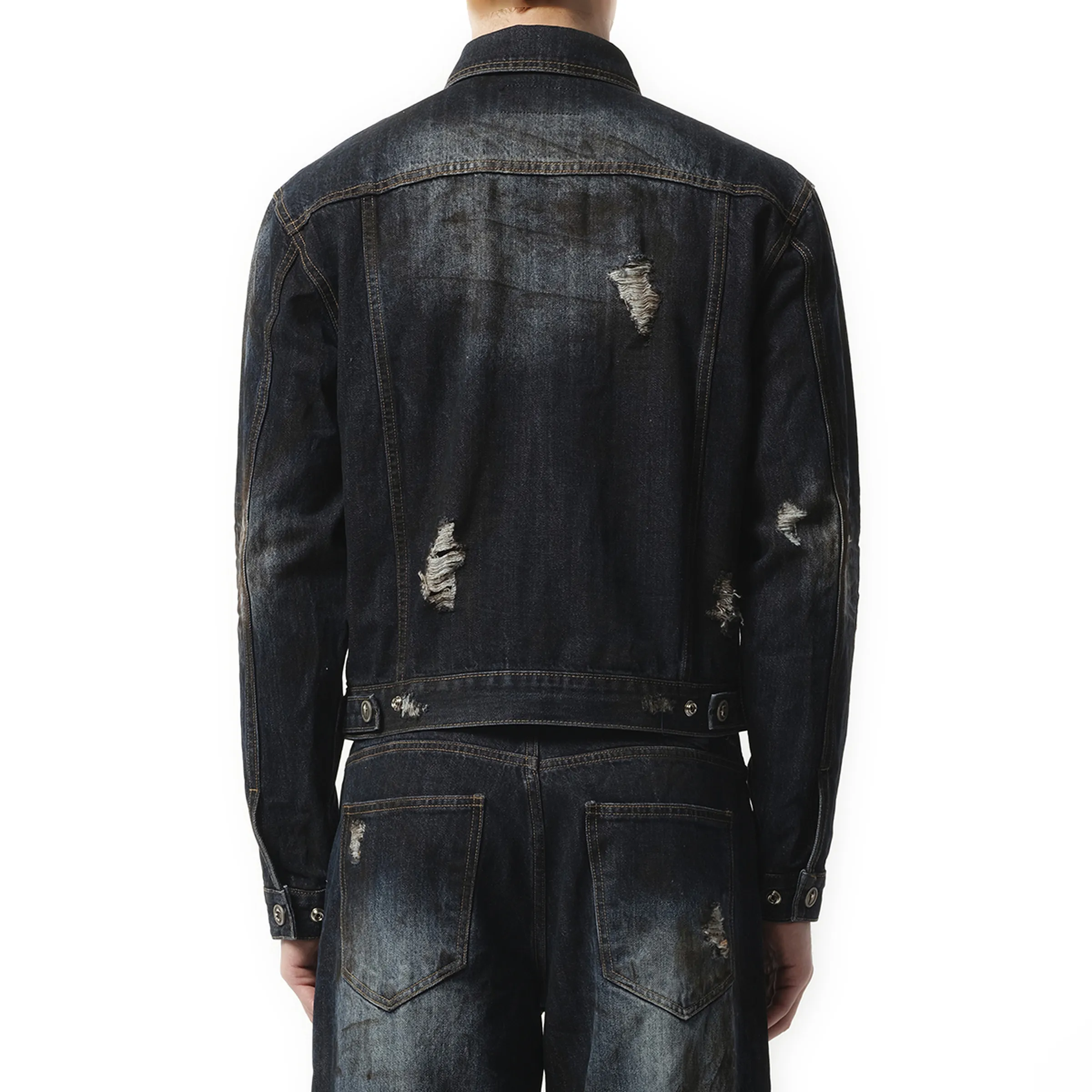 Burn Down Denim Jacket in Blue