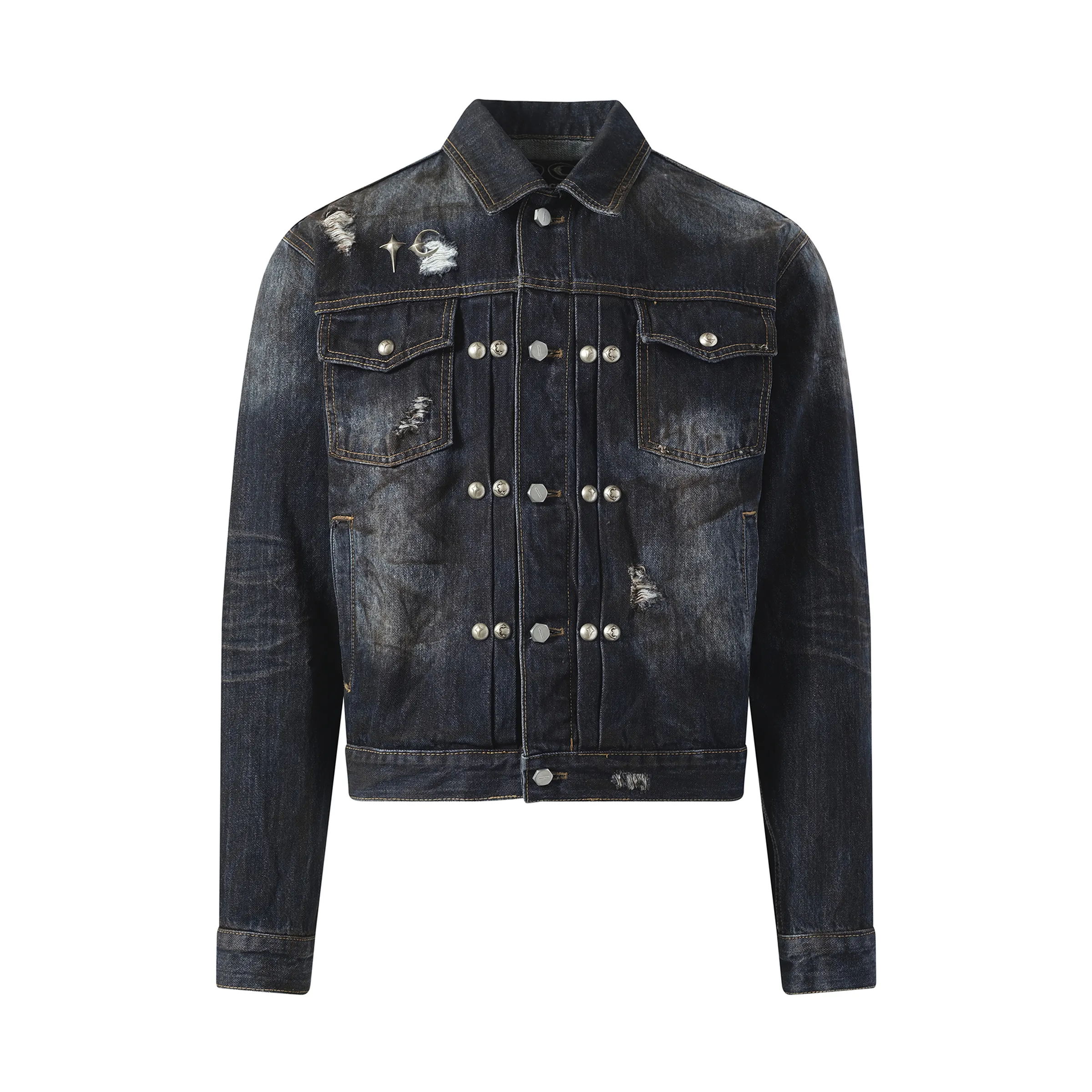 Burn Down Denim Jacket in Blue