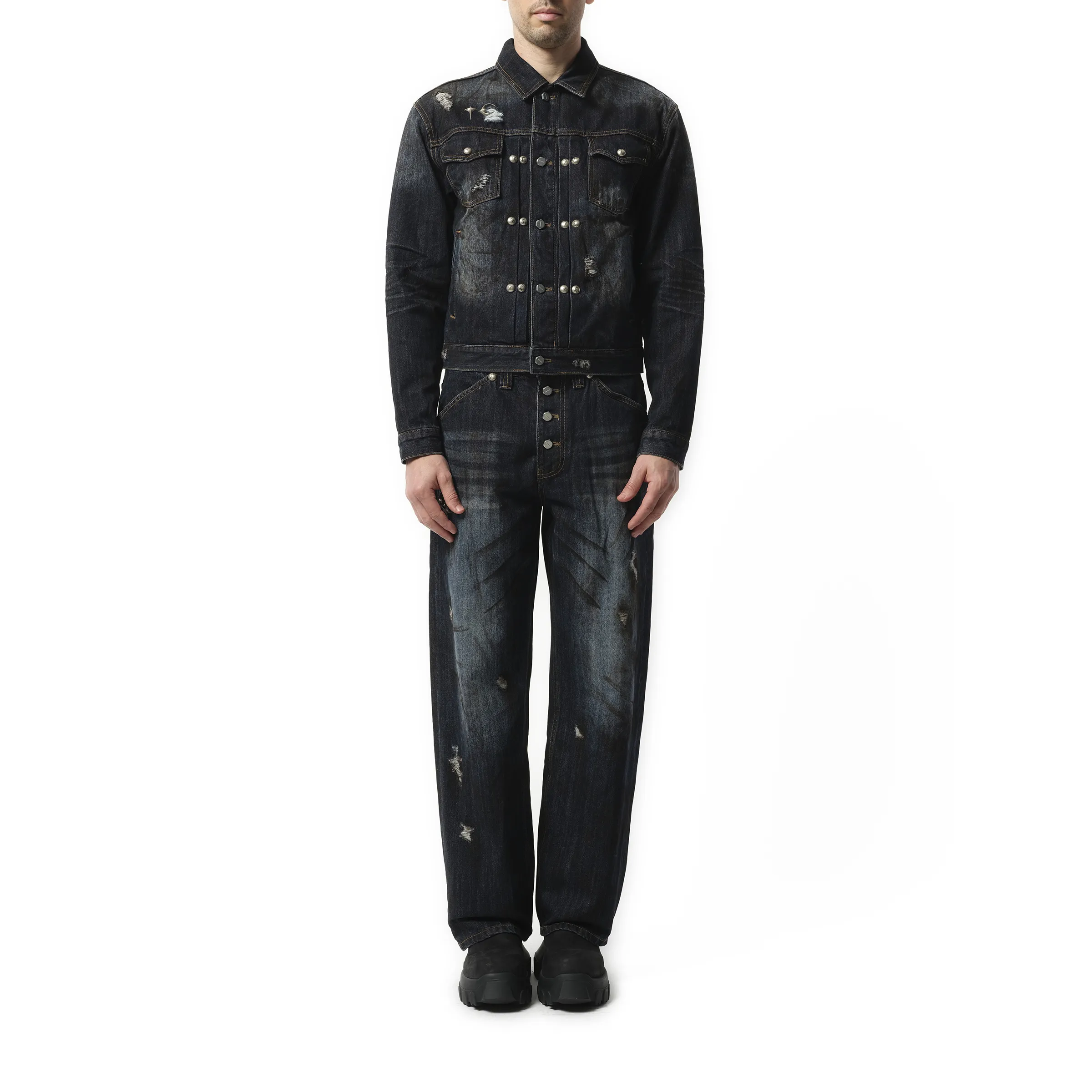 Burn Down Denim Jacket in Blue
