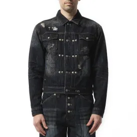 Burn Down Denim Jacket in Blue
