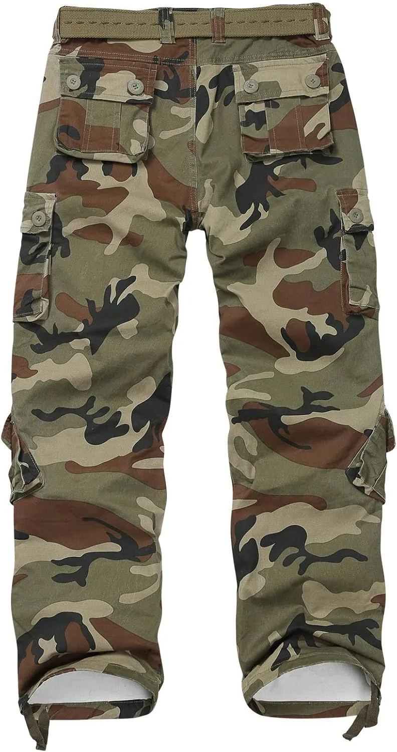Cargo Pants Women Baggy Camo Tactical Pants Straight Leg Casual Y2K Work Trousers with 9 Pockets