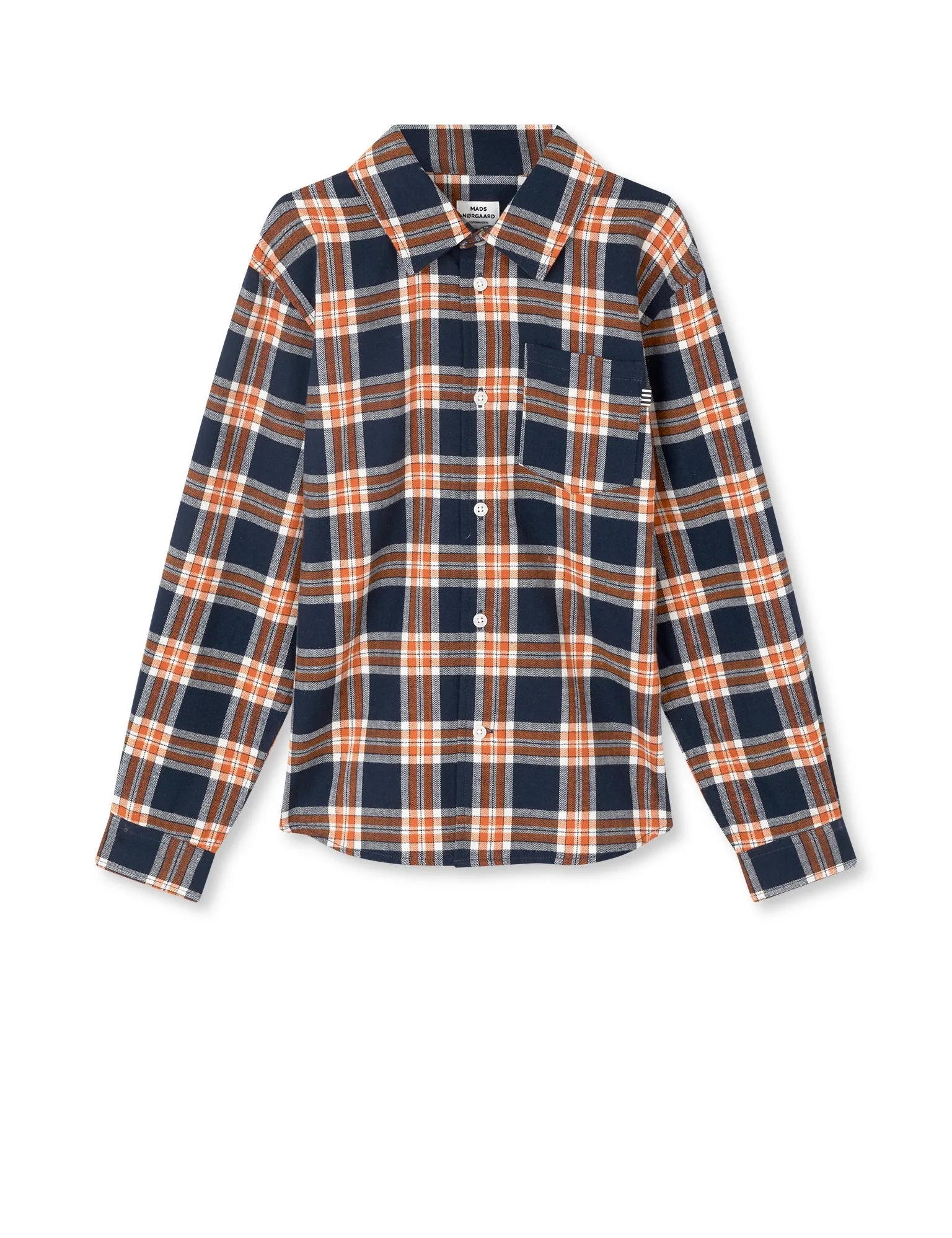 Check Flannel Svano Shirt, Parisian Night/Orange Clown Fi