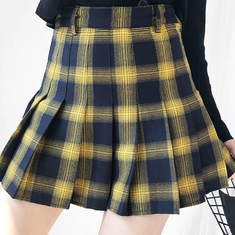 CLEARANCE / Cute Lattice Pleated Skirt for Women / High Waist Female Short Skirt
