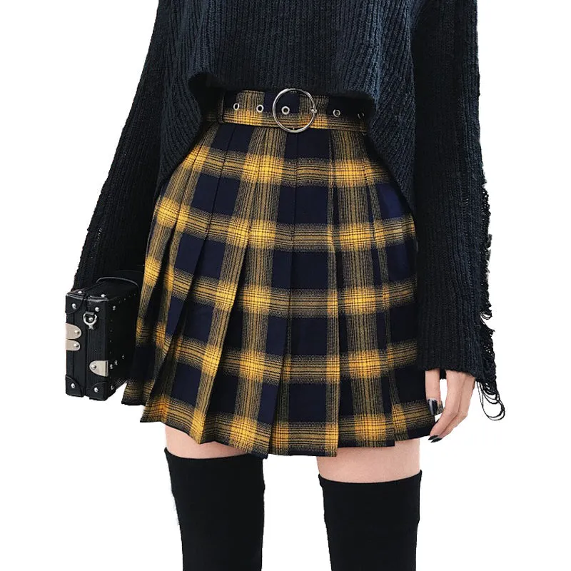 CLEARANCE / Cute Lattice Pleated Skirt for Women / High Waist Female Short Skirt