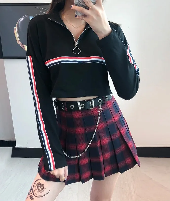 CLEARANCE / Cute Lattice Pleated Skirt for Women / High Waist Female Short Skirt