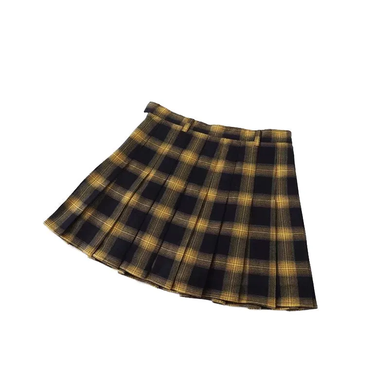 CLEARANCE / Cute Lattice Pleated Skirt for Women / High Waist Female Short Skirt