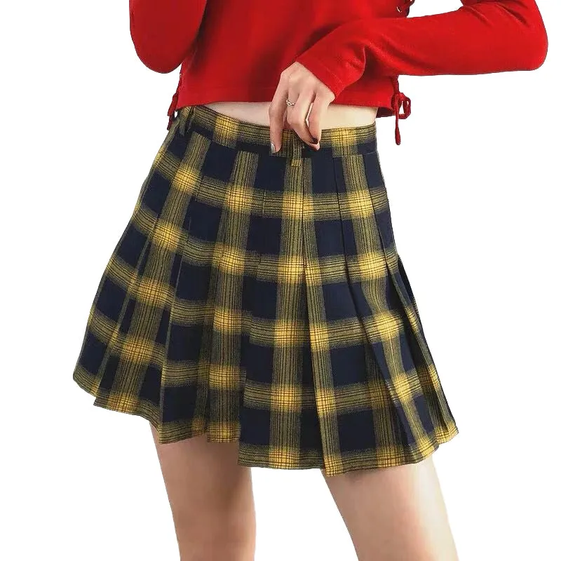 CLEARANCE / Cute Lattice Pleated Skirt for Women / High Waist Female Short Skirt