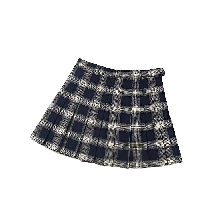 CLEARANCE / Cute Lattice Pleated Skirt for Women / High Waist Female Short Skirt