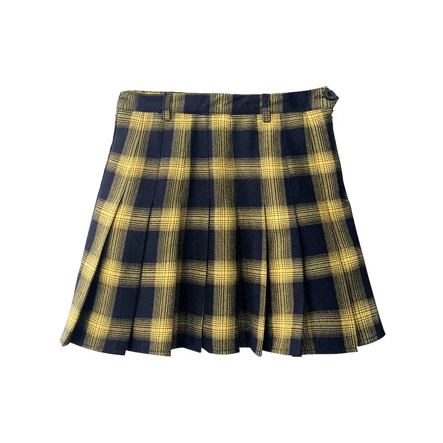 CLEARANCE / Cute Lattice Pleated Skirt for Women / High Waist Female Short Skirt