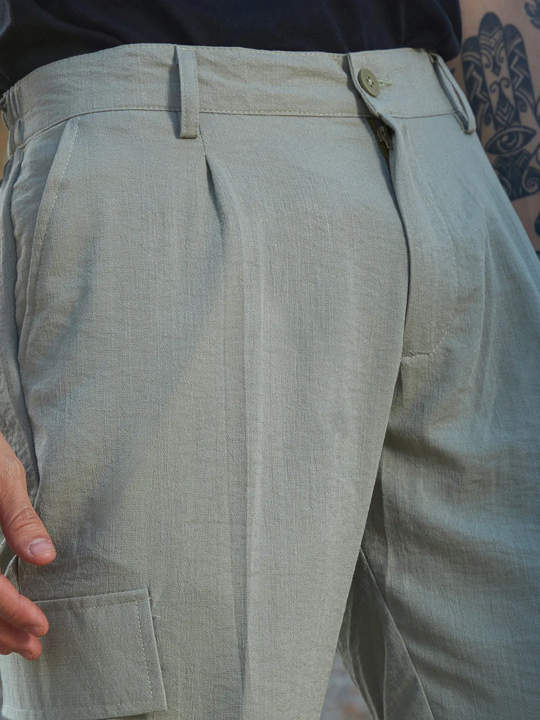 Crinkled Utility Trousers