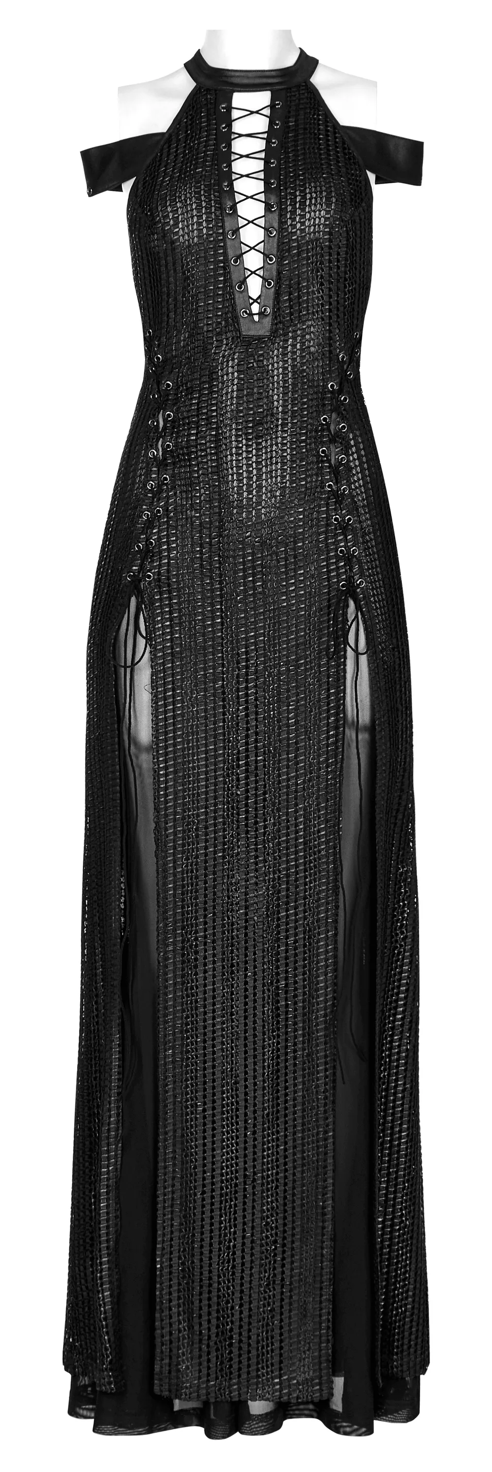 Dark Enchantress Mesh Halter Gown with Cloak