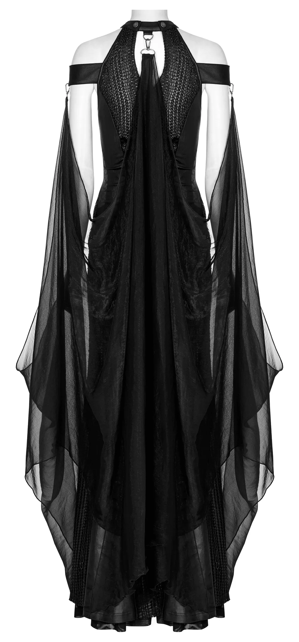 Dark Enchantress Mesh Halter Gown with Cloak