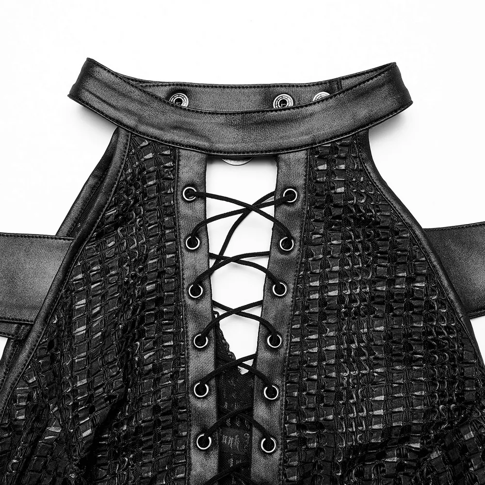 Dark Enchantress Mesh Halter Gown with Cloak