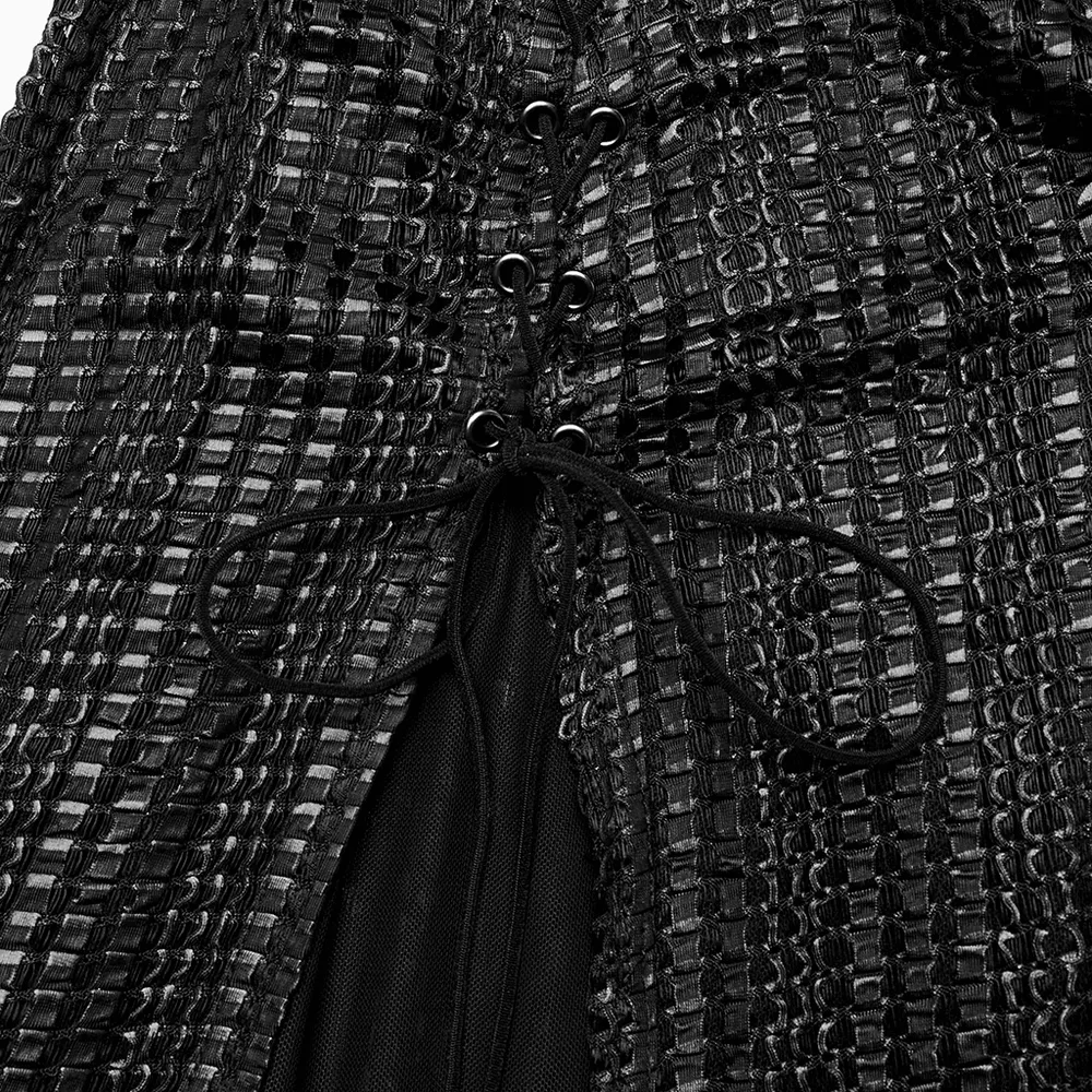 Dark Enchantress Mesh Halter Gown with Cloak