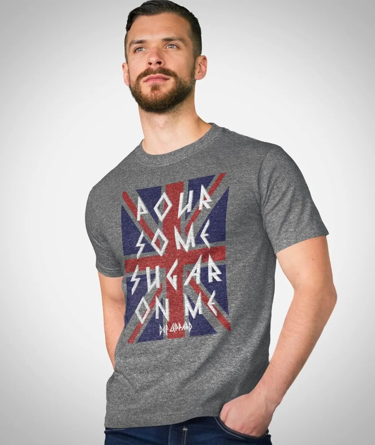 Def Leppard 80s Heavy Metal Band Rock n Roll Pour Some Sugar Adult T-Shirt Tee