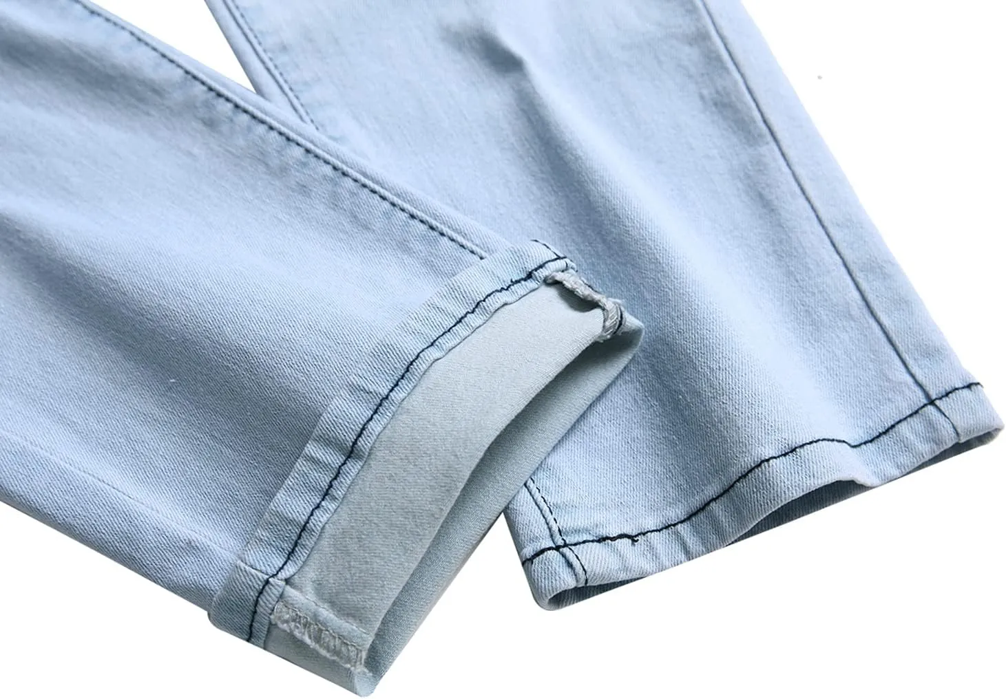 Denim Jeans for Men Slim Fit Ripped Stretch Skinny Distressed Stacked Straight Leg Moto Biker Pants
