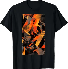 Electric Orange Geometric Art Sharp Abstract art T-Shirt