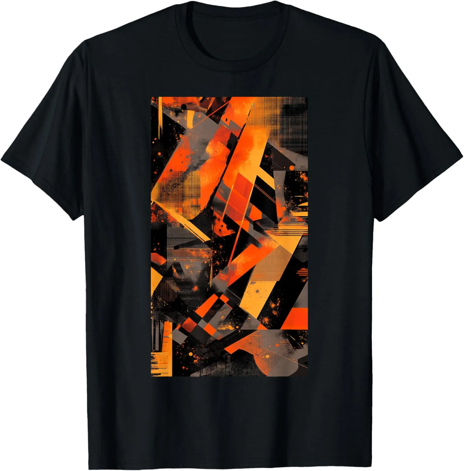 Electric Orange Geometric Art Sharp Abstract art T-Shirt