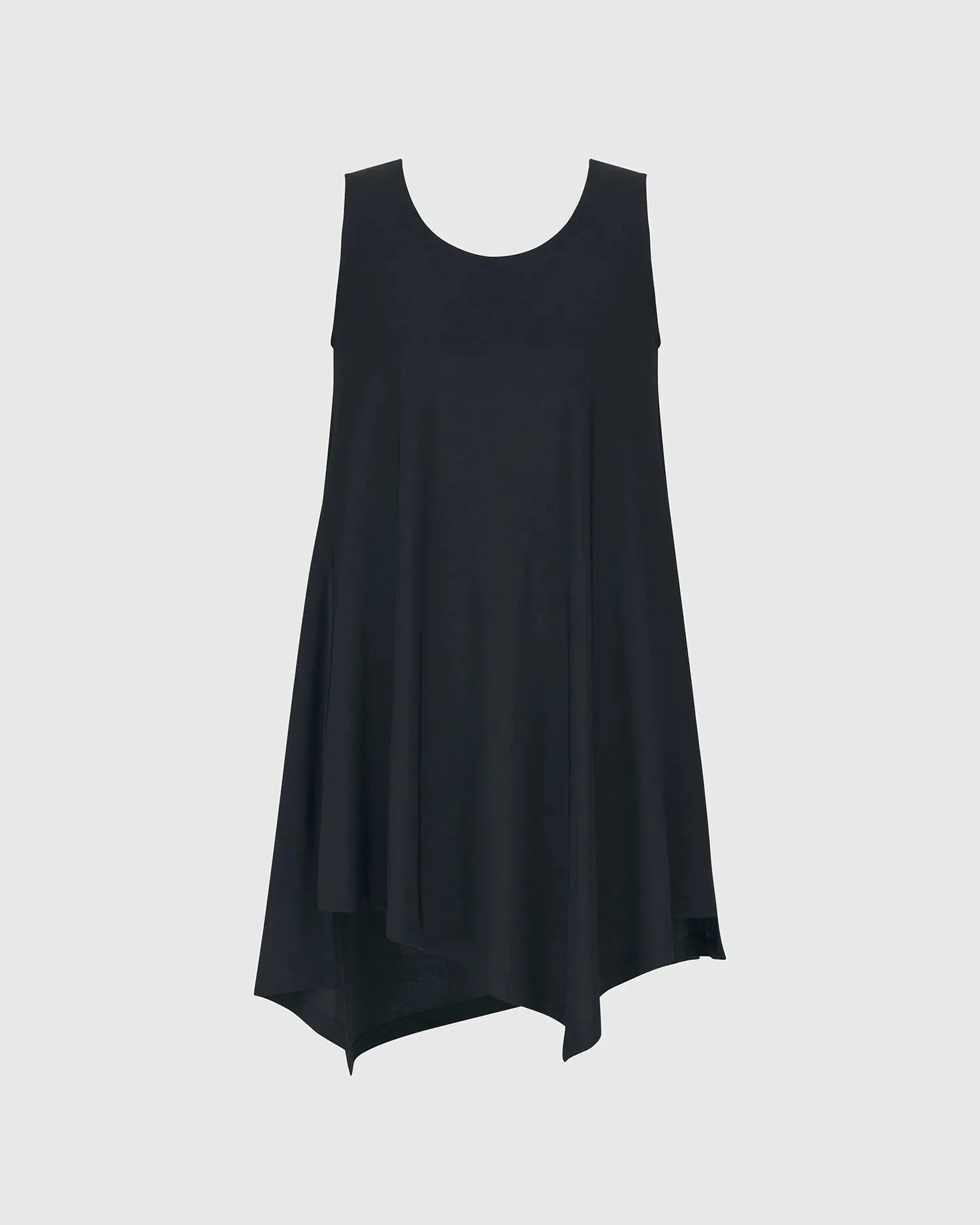 Essential Asymmetrical Tunic Tank Top, Black