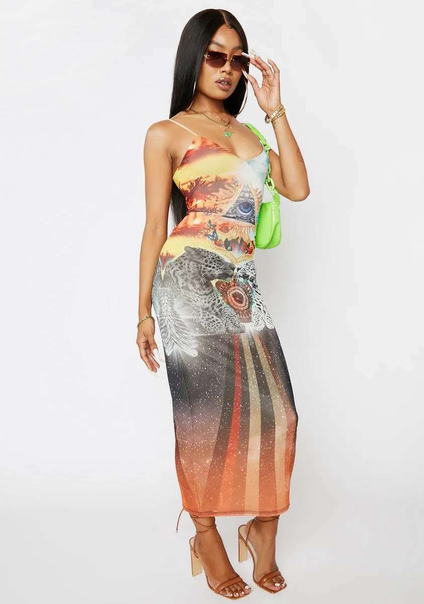 Evil Eye Sunset Amina Mesh Dress