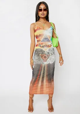 Evil Eye Sunset Amina Mesh Dress